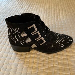 Black Studded Ankle Boots